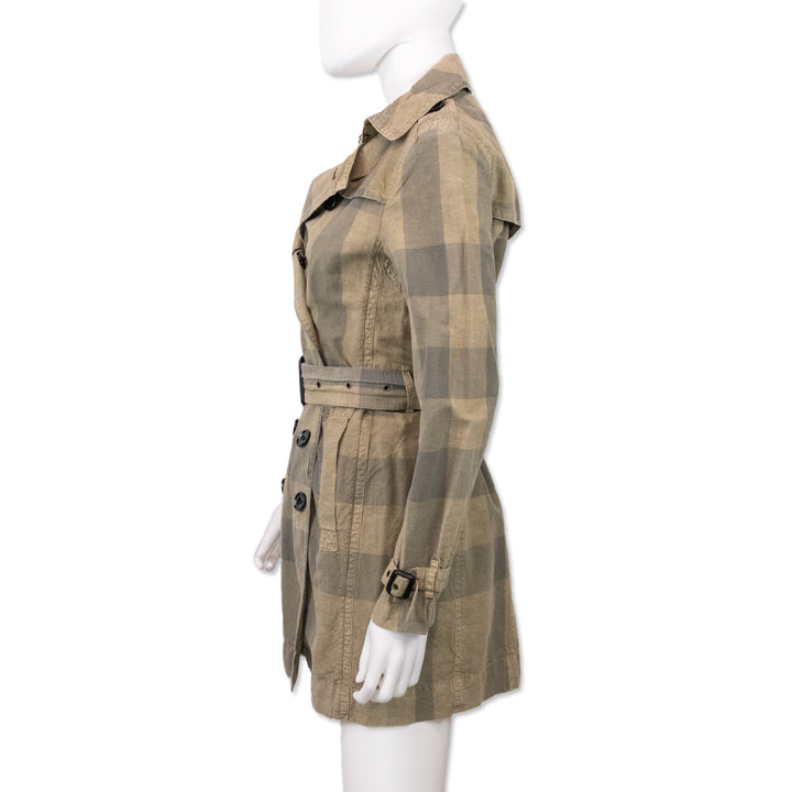 Burberry Brit Tan Lightweight Checkered Jacket