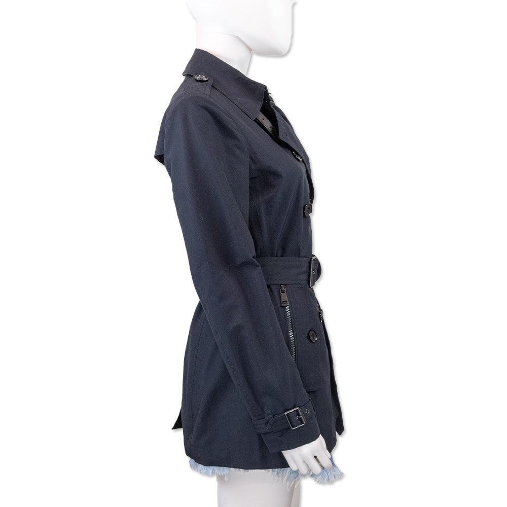 Burberry Brit Navy Belted Trench Coat