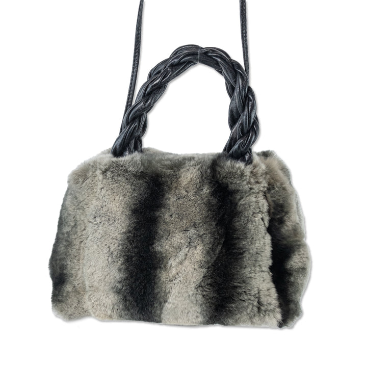 Paola de Lunga Grey Chinchilla Fur Convertible Bag