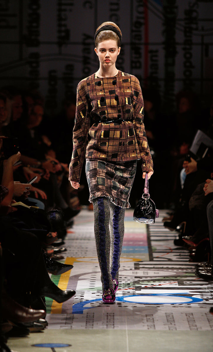 Prada Fall 2010 Oxblood/Black Patent Leather Square Toe Silver Penny Loafer Pumps