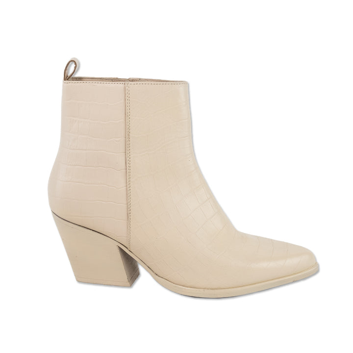 Seychelles Aboard Cream Croc Embossed Leather Bootie