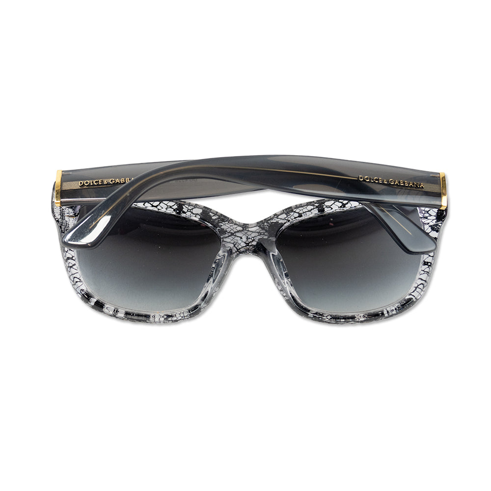 Dolce & Gabana Black Lace Square Sunglasses