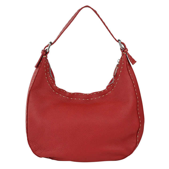 Fendi Vintage Red Hobo Shoulder Bag