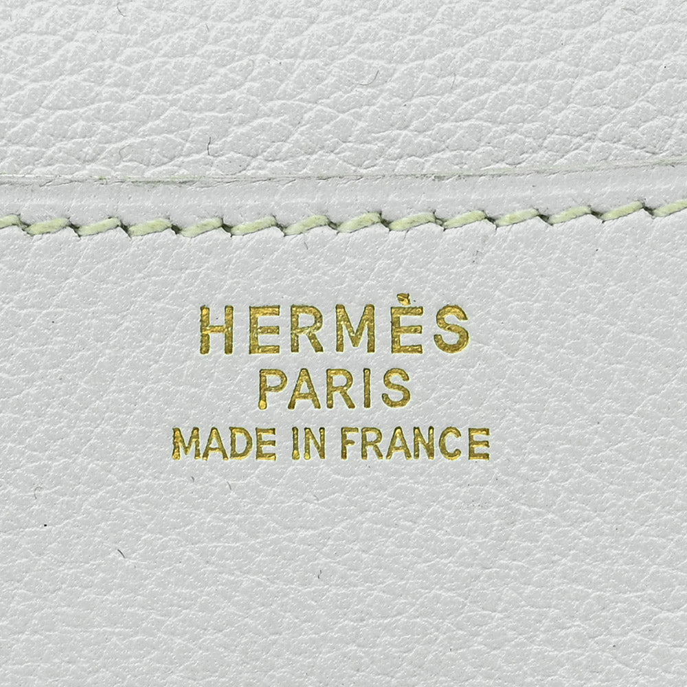 Hermès White Leather Gulliver Rio Clutch