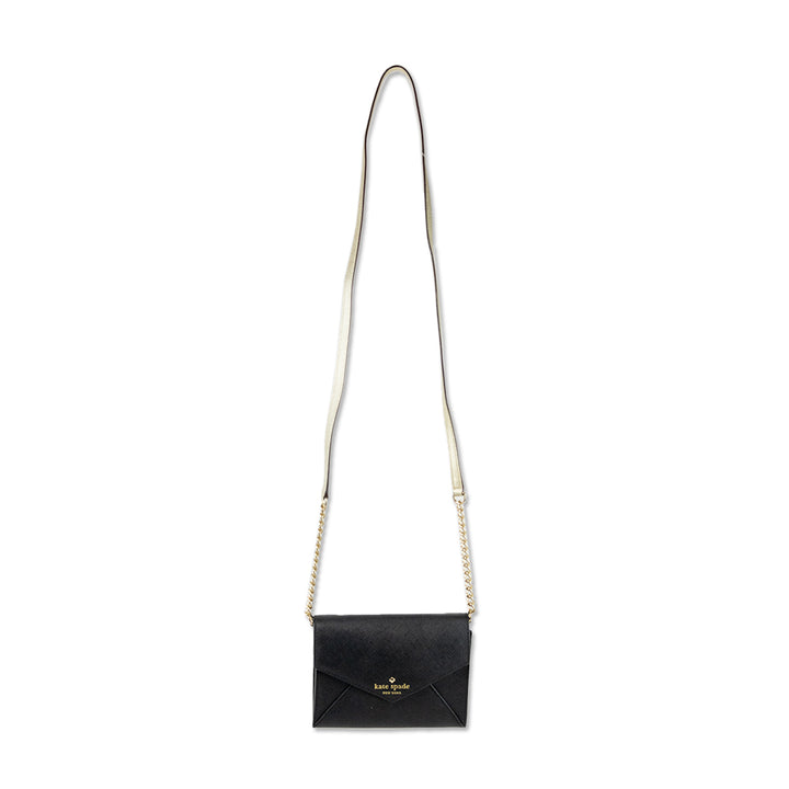 Kate Spade Black Leather Envelope Crossbody Bag