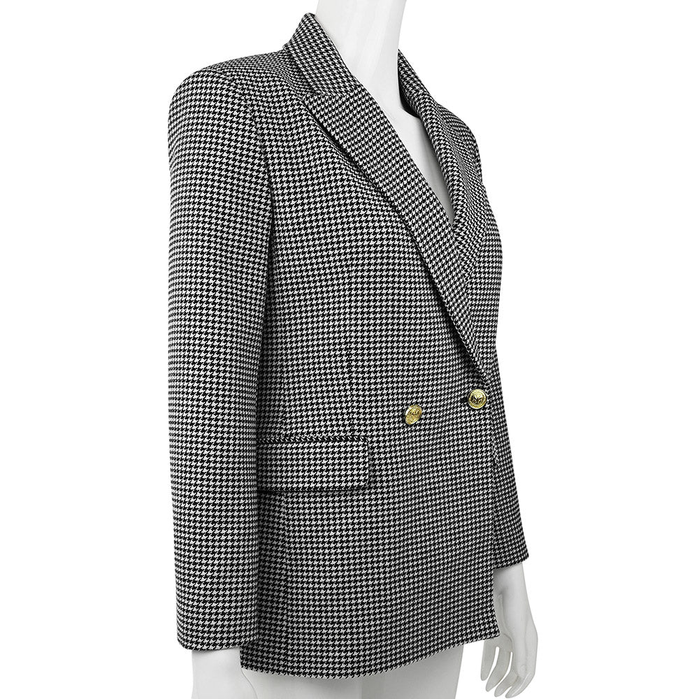 Maje Double Breasted Houndstooth Blazer