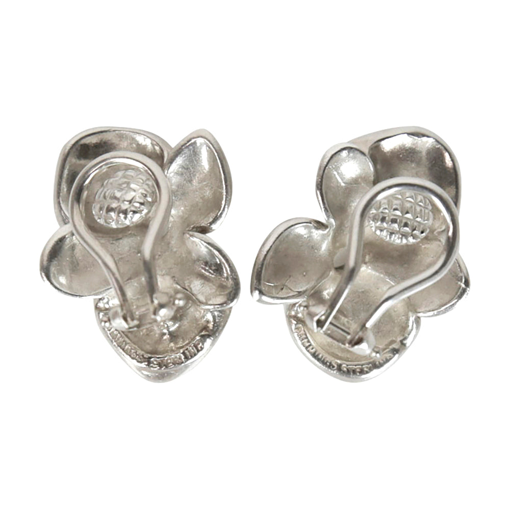 Tiffany & Co. x Angela Cummings Orchid Sterling Silver Clip On Earrings