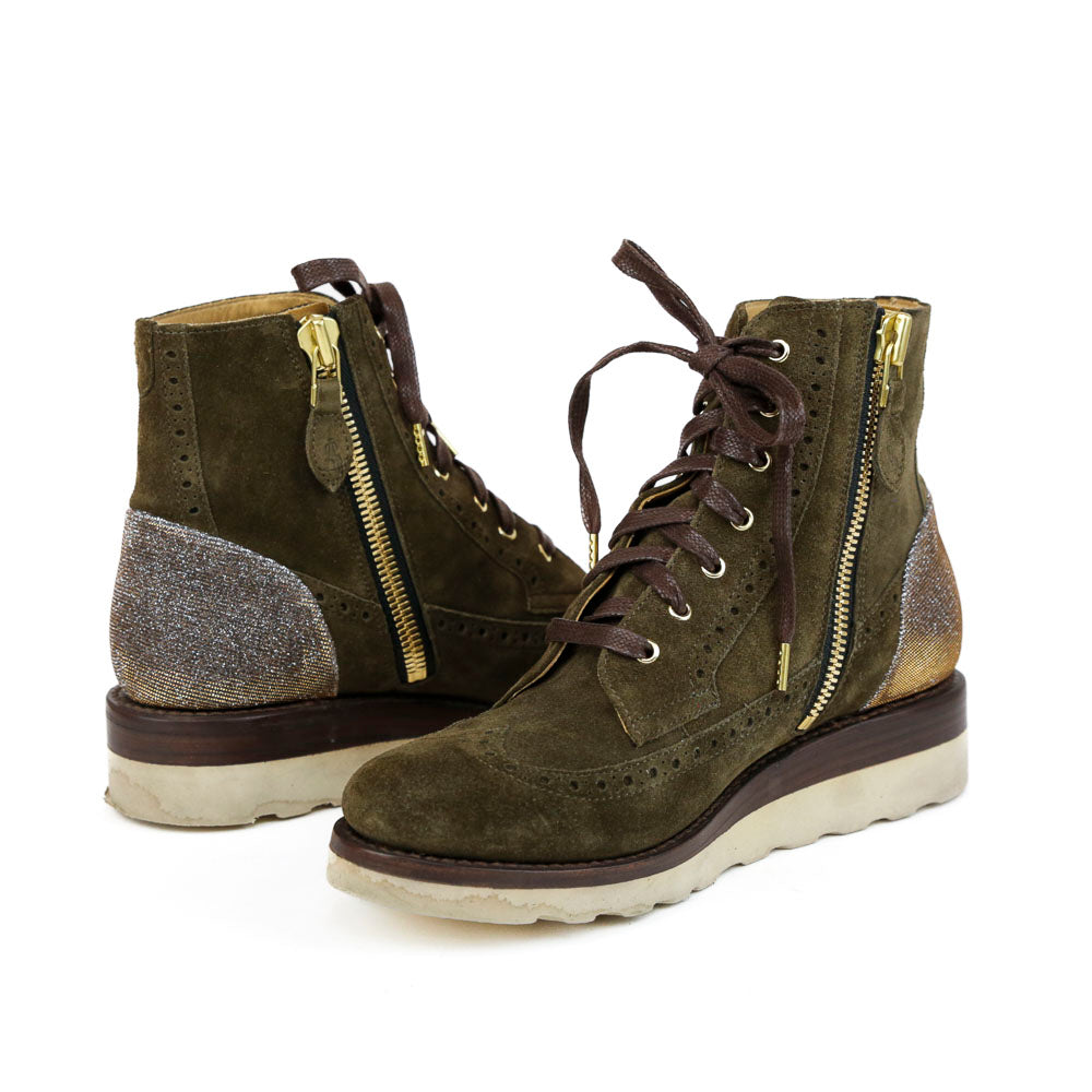 The Office of Angela Scott Mr. Harrison Olive Suede Boots