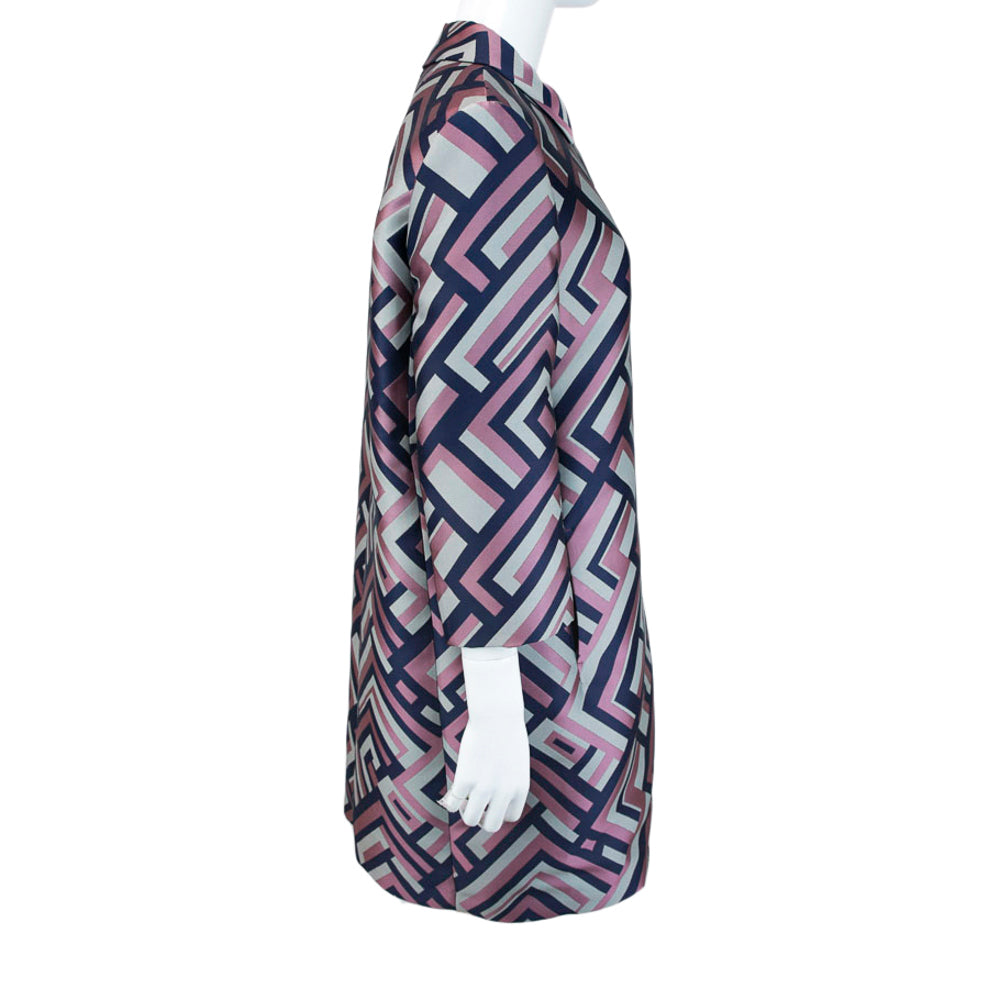'S Max Mara Jacquard Geometric Print Coat