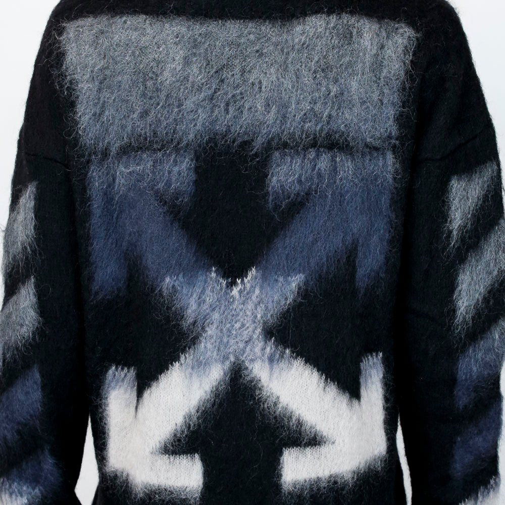 Off-White Brushed Arrow Black Mohair Sweater