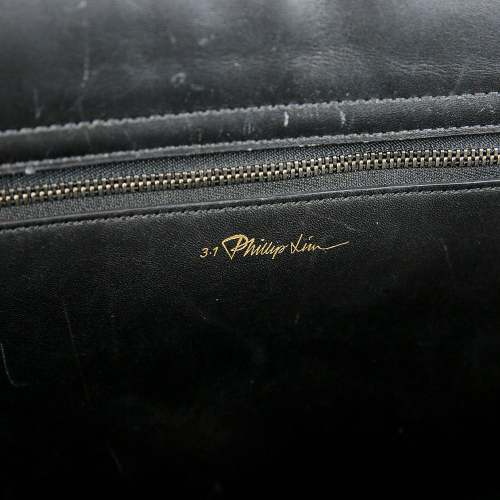 3.1 Phillip Lim Black Leather Large Flap Tote
