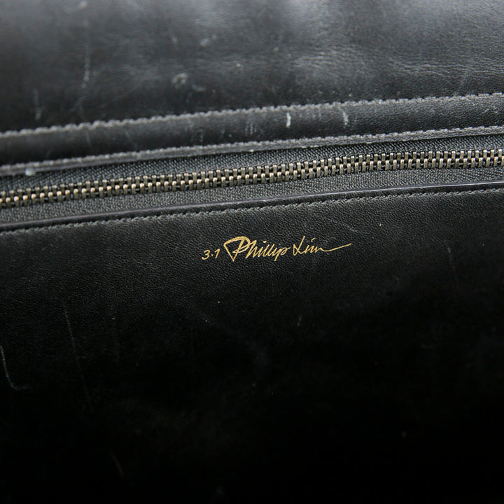3.1 Phillip Lim Black Leather Large Flap Tote