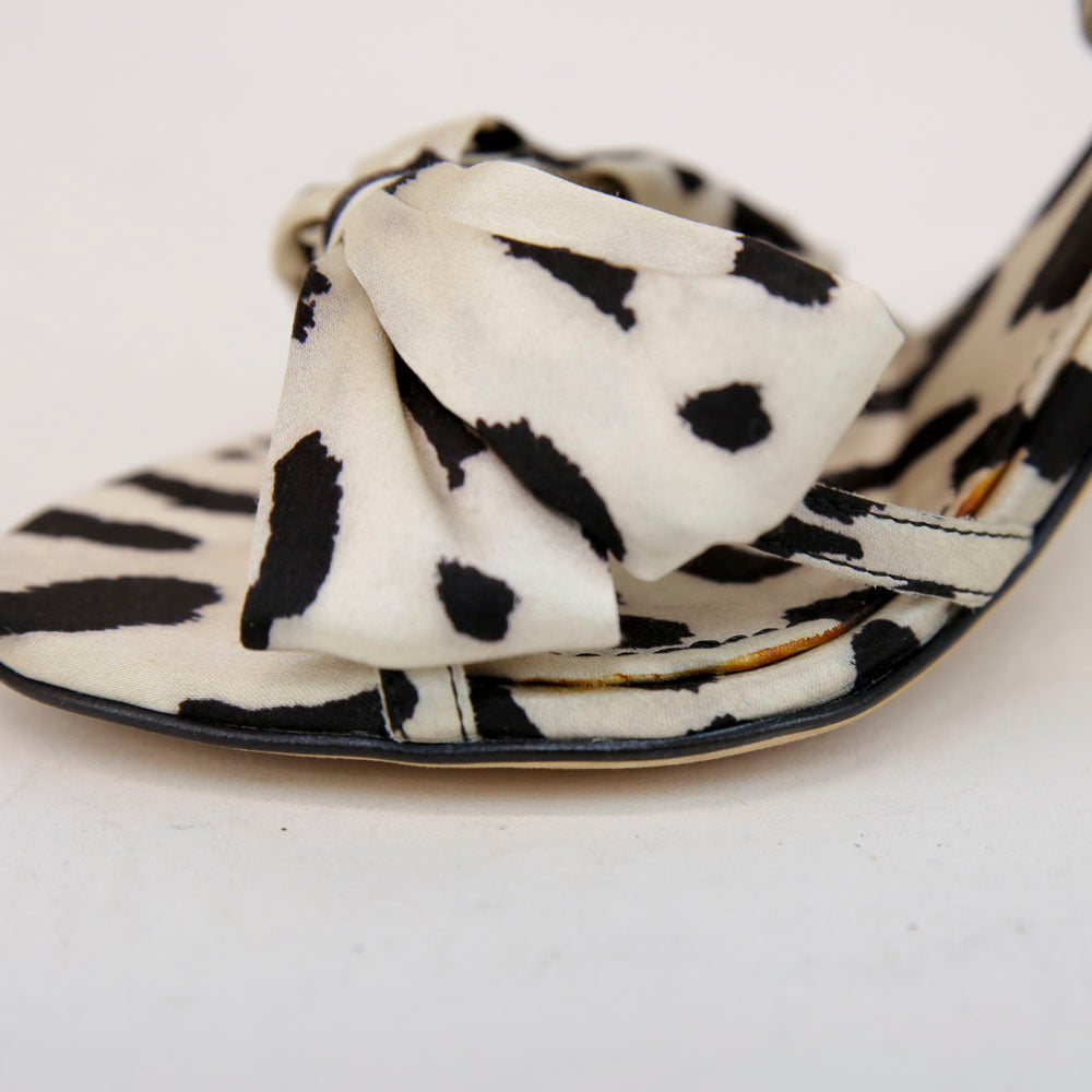Dolce & Gabbana Leopard Print Satin Bow Sandals
