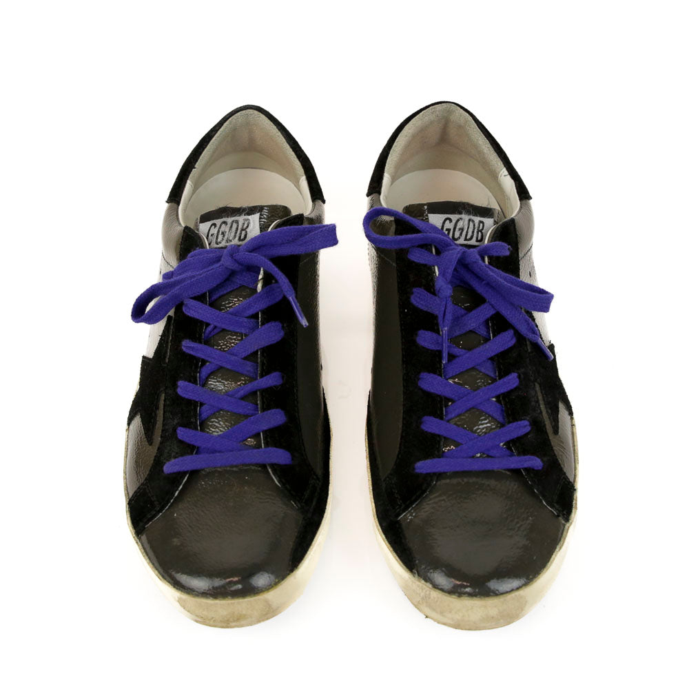 Golden Goose Gray Patent Leather Superstar Sneakers
