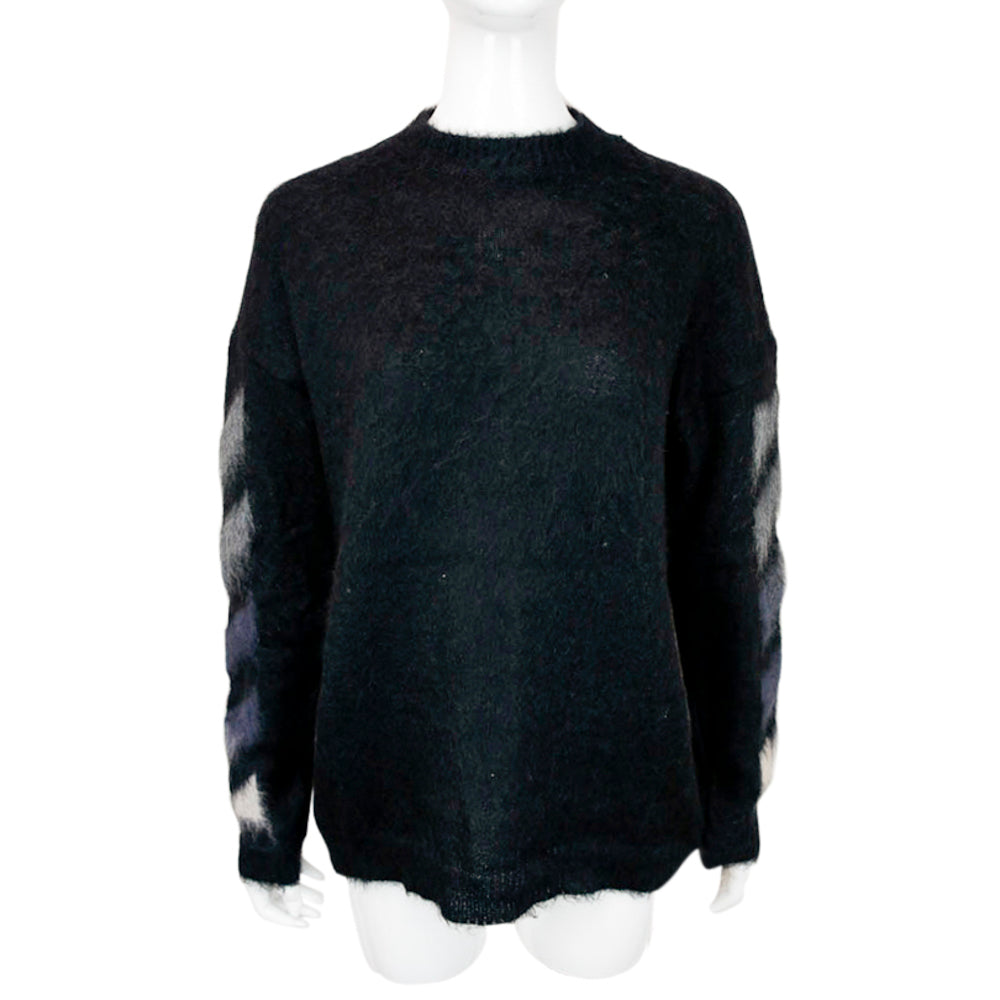 Off-White Brushed Arrow Black Mohair Sweater