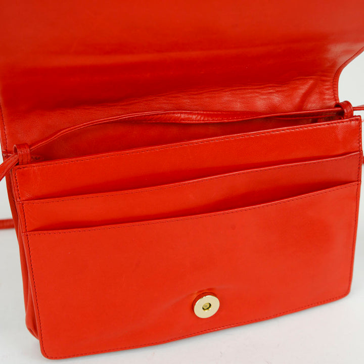 Bottega Veneta Vintage Red Intrecciato Flap Bag