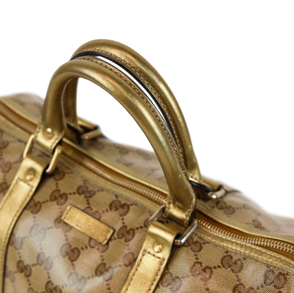 Gucci Coated Canvas Crystal Joy Boston Bag