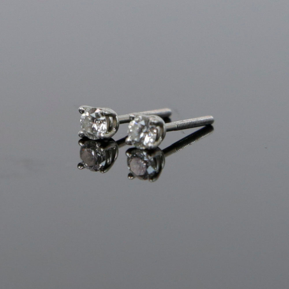 Tiffany & Co. Platinum Solitaire Diamond Stud Earrings