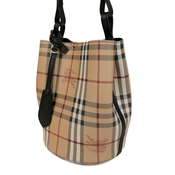 Burberry Lorne Haymarket Check Bucket Bag