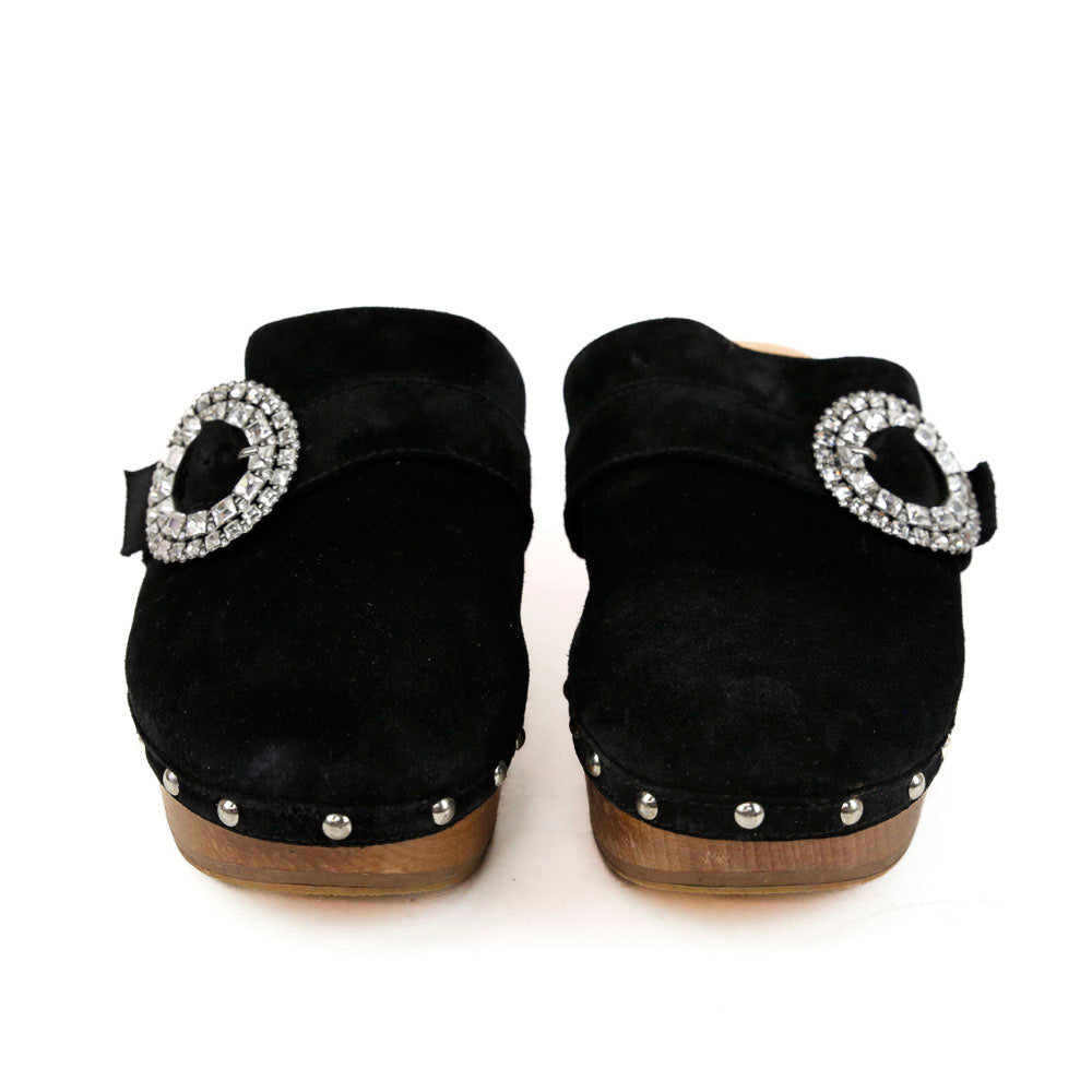 Jimmy Choo Black Suede Doralie 55 Embellished Clogs