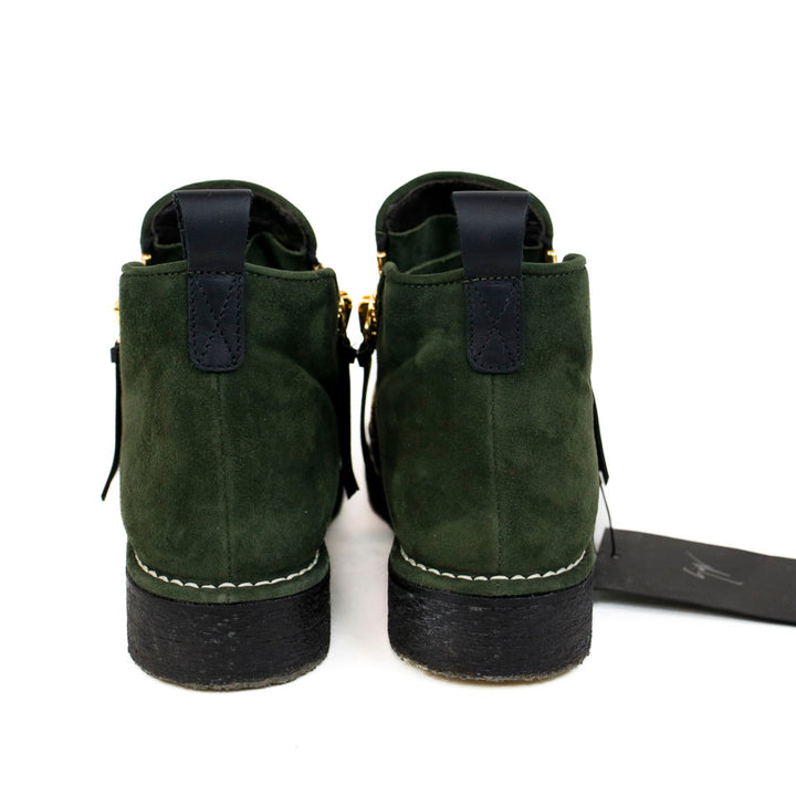 Giuseppe Zanotti Green Suede Ankle Boots