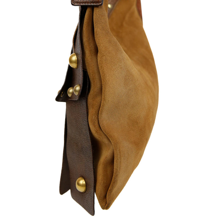 YSL Suede & Leather Vintage Sac Sparte Shoulder Bag