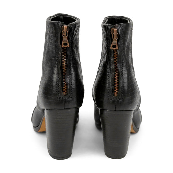 Rag & Bone Black Embossed Leather Ankle Boots