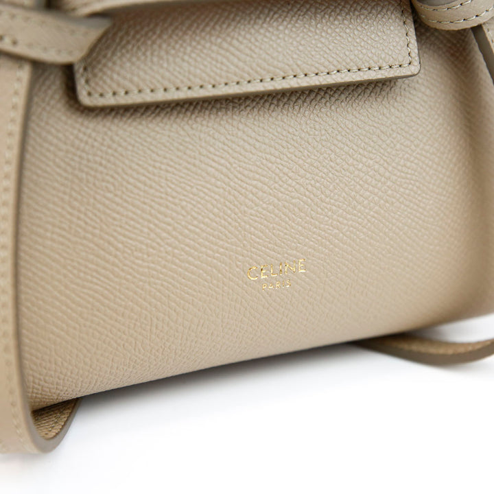 Celine Light Taupe Leather Pico Belt Bag