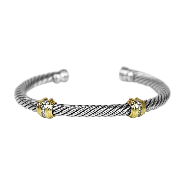 David Yurman Diamond Station Cuff Bracelet