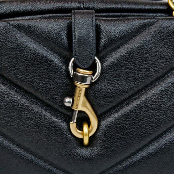 Rebecca Minkoff Edie Maxi Black Quilted Leather Shoulder Bag