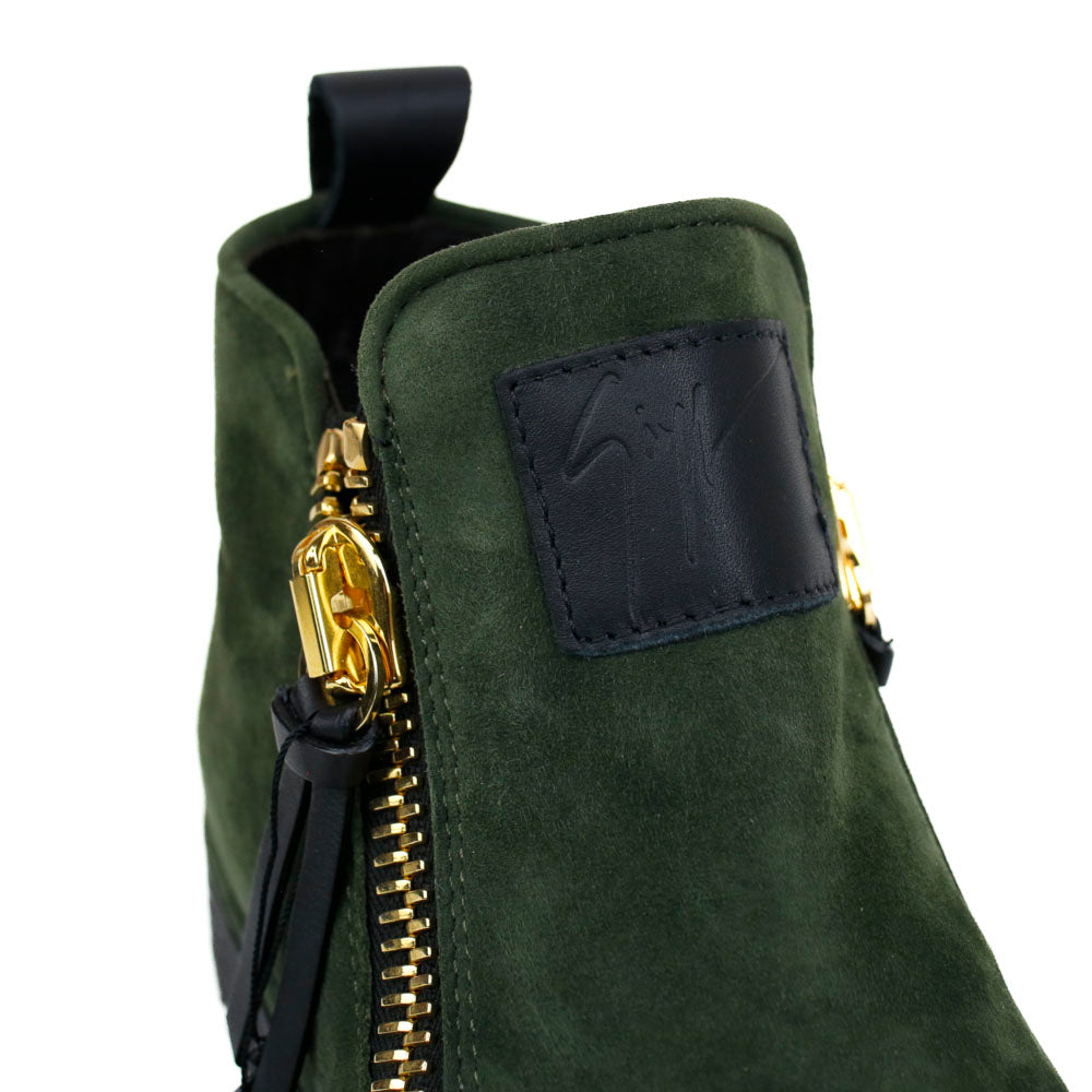 Giuseppe Zanotti Green Suede Ankle Boots