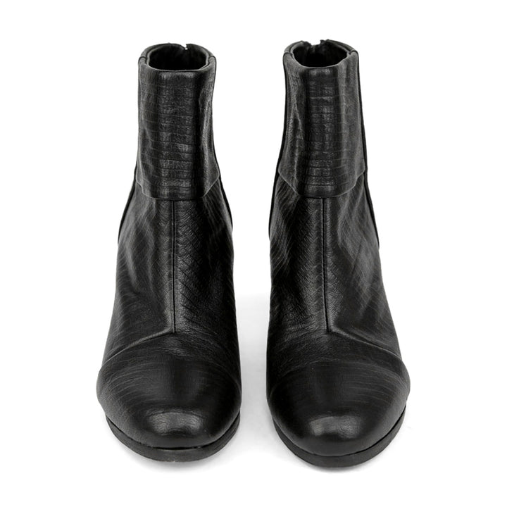 Rag & Bone Black Embossed Leather Ankle Boots