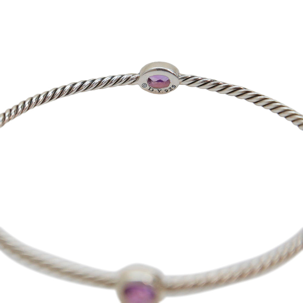 David Yurman Amethyst Color Classics 4 Station Bangle Bracelet