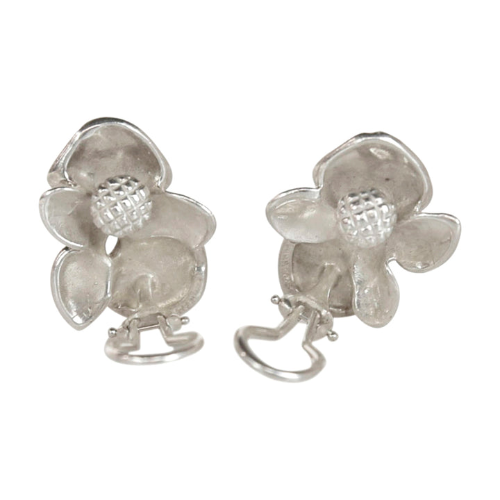Tiffany & Co. x Angela Cummings Orchid Sterling Silver Clip On Earrings