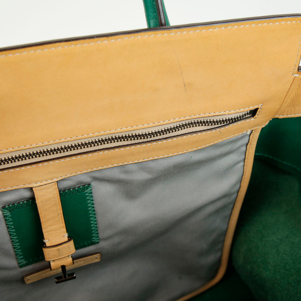 Celine Green Canvas Medium Phantom Luggage Tote Bag