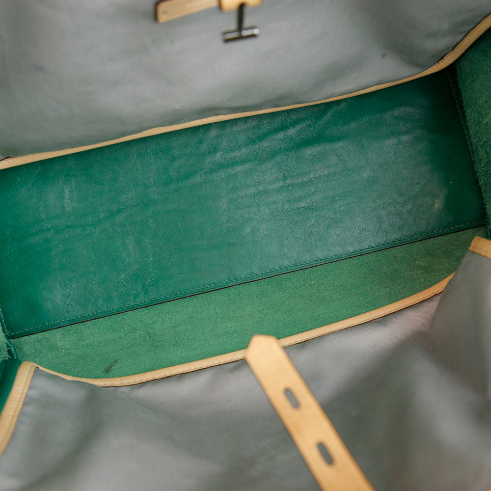 Leather Tote Shopper, Emerald Green, Tote Bag