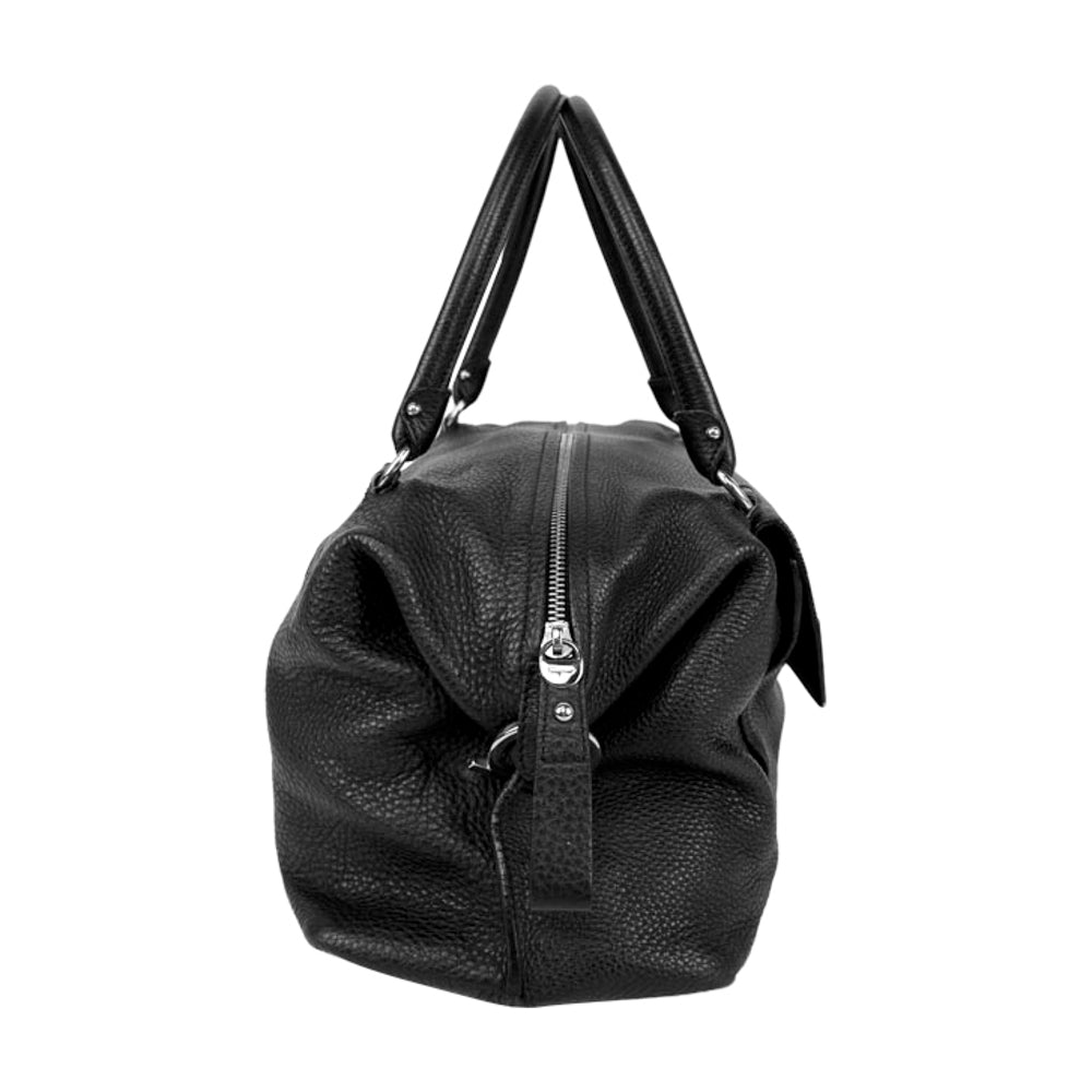 Salvatore Ferragamo Black Leather Satchel Bag