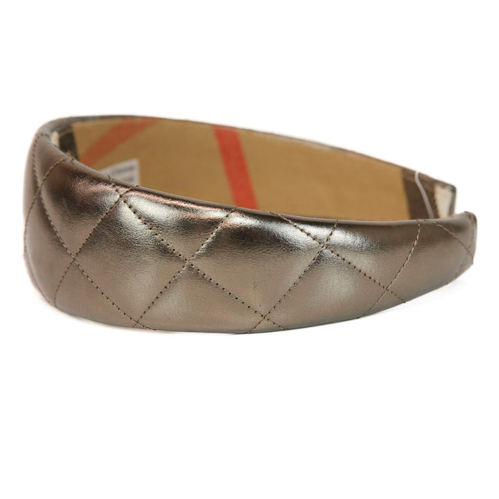 Burberry Bronze Quilted Patent Leather Headband