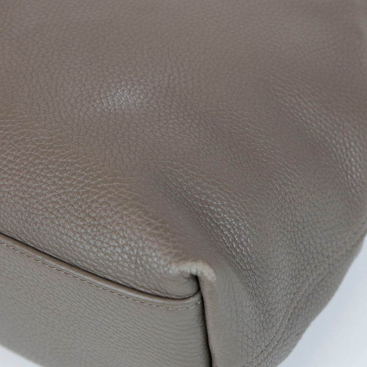 Longchamp Gray Leather Medium Roseau Tote Bag