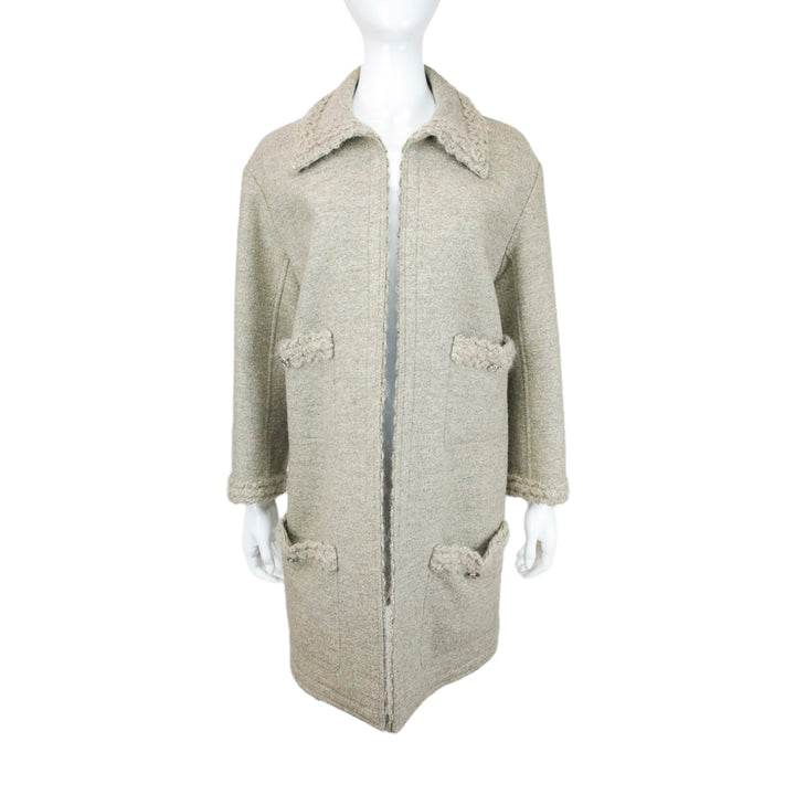 Chanel Vintage 1997 Autumn Beige Wool Coat