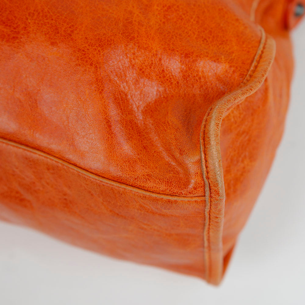 Balenciaga Orange Leather Motocross Classic City Bag | DBLTKE Luxury Consignment Boutique