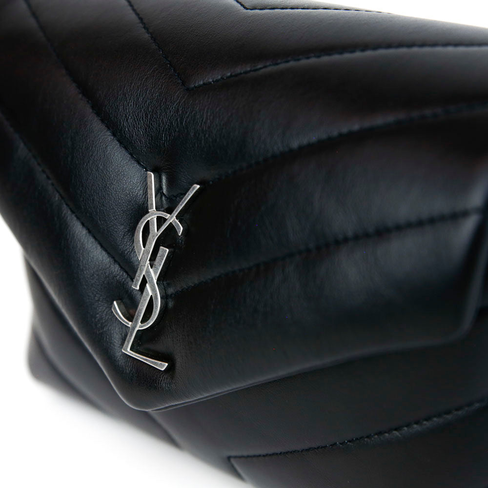 Saint Laurent Black Leather LouLou Toy Matelasse Crossbody Bag