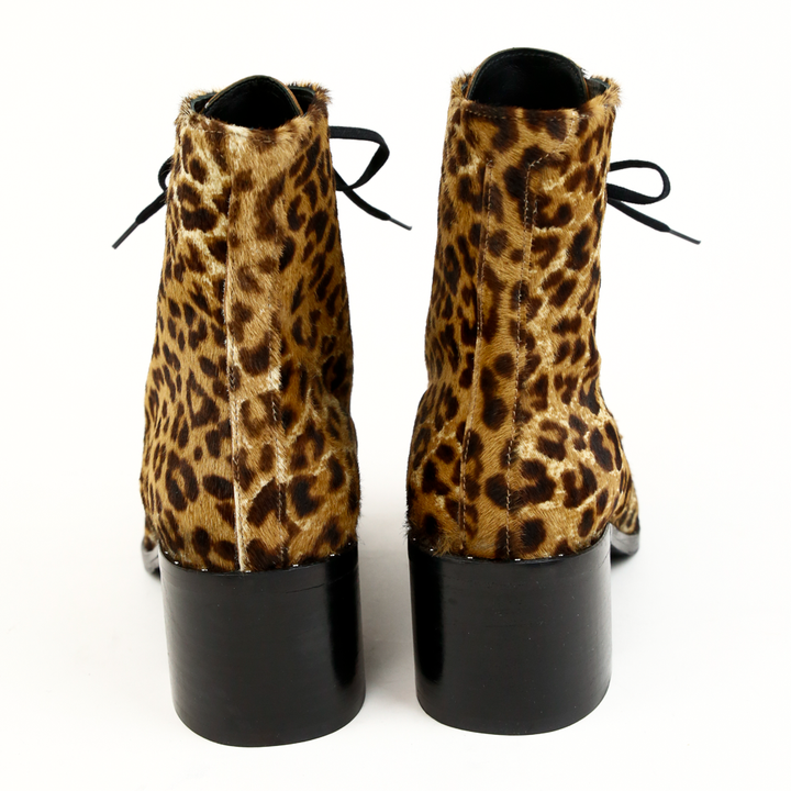 Freda Salvador Cheetah Print Calf Hair Ace Ankle Boots