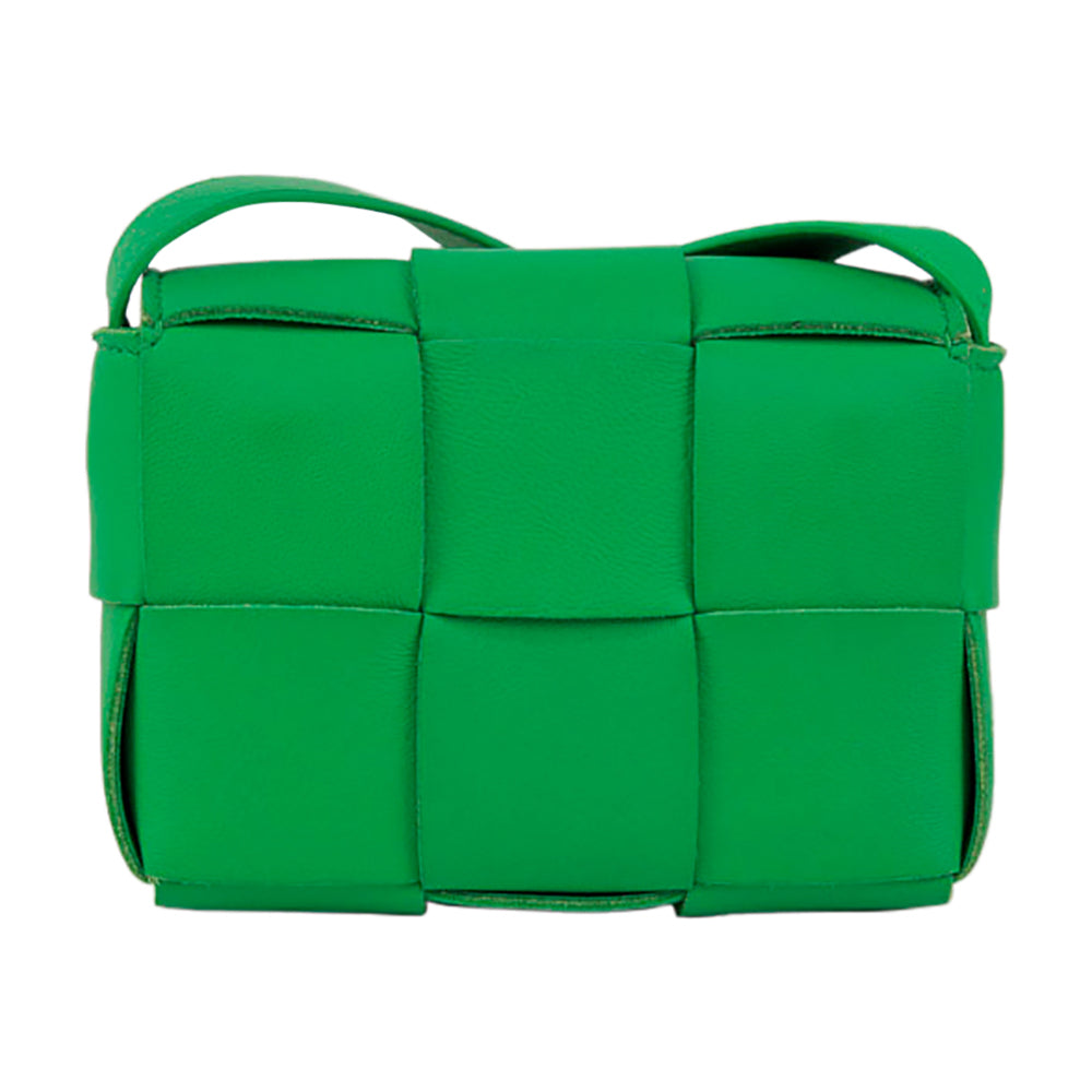 Candy Cassette Leather Crossbody Bag in Green - Bottega Veneta