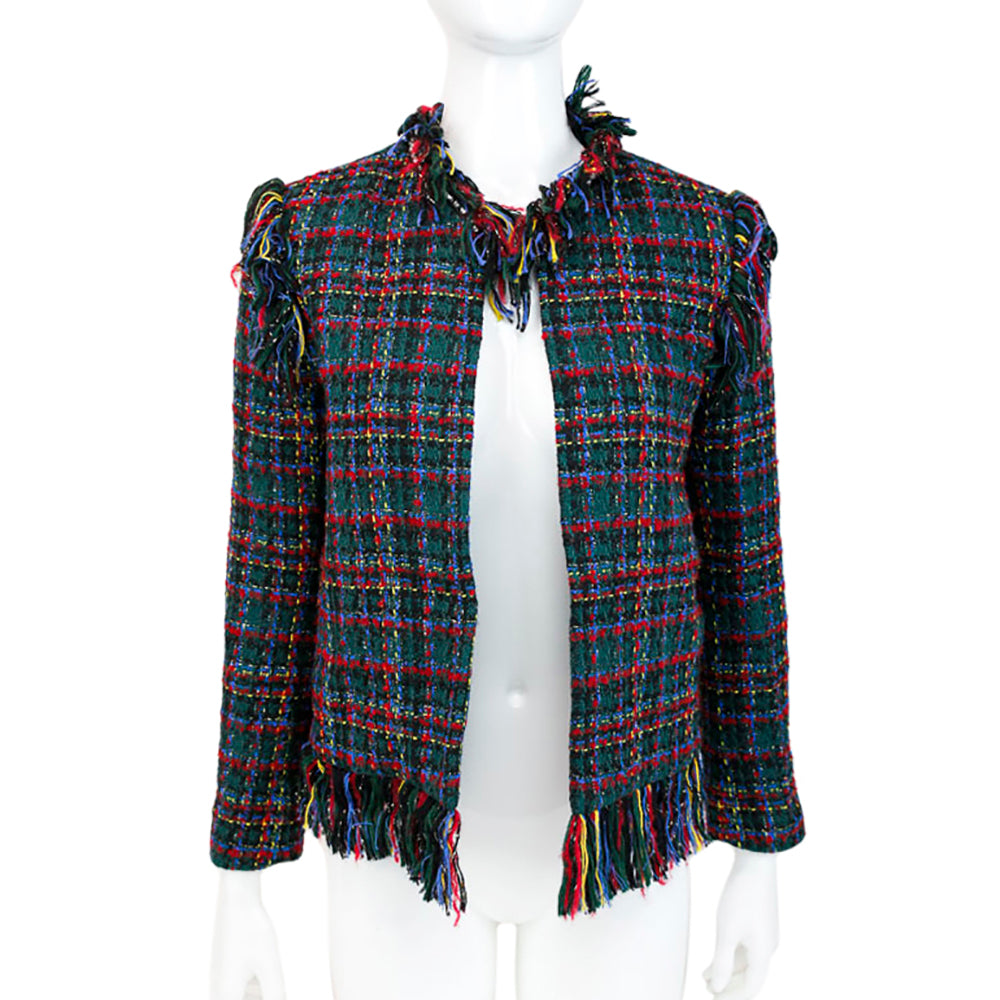 Sandro Tweed Fringe Jacket