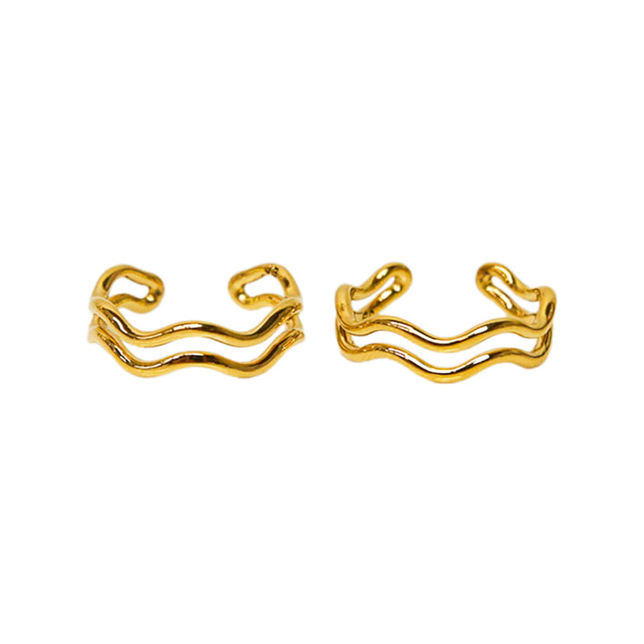 Jenny Bird Gold Squiggle Toe Ring Set