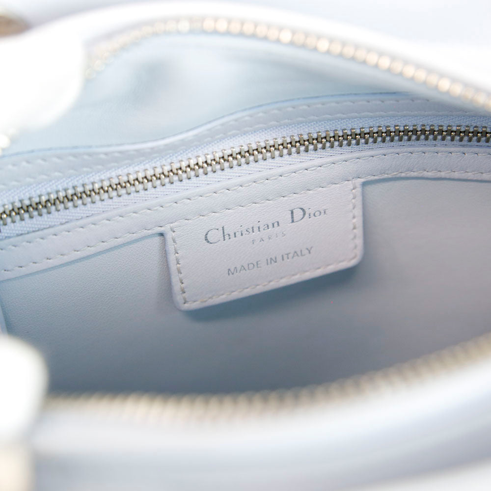 Christian Dior Powder Blue Medium Lady Dior with Crystal Strap