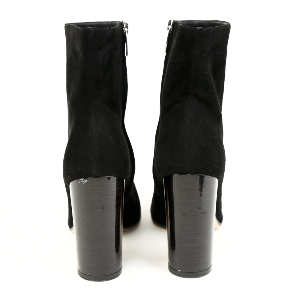 back view of Gianvito Rossi Black Suede Ankle Boots