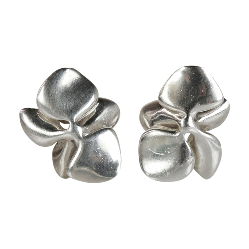 Tiffany & Co. x Angela Cummings Orchid Sterling Silver Clip On Earrings