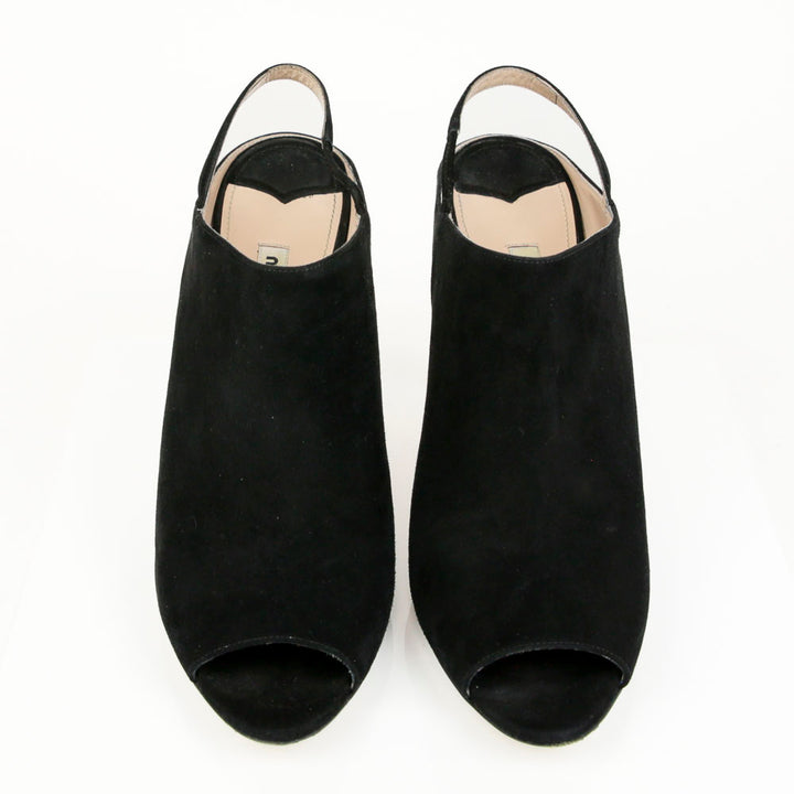 Miu Miu Black Suede Slingback Pumps